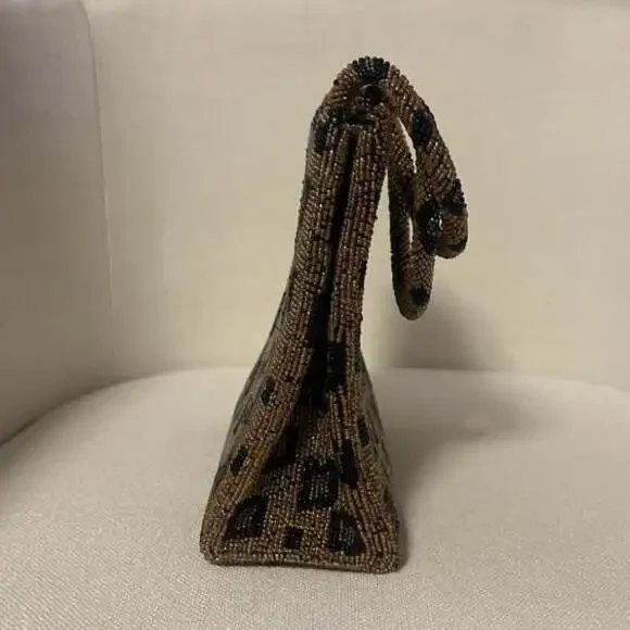 Leopard Print Beaded Mini Handbag - Picture 2 of 5